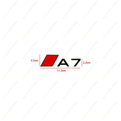 New Car Fender Badge Sticker Accessories 3D Stereoscopic Glossy Black Red Block Letters Emblem For A3 A4 A5 A6 A7 A8 Series