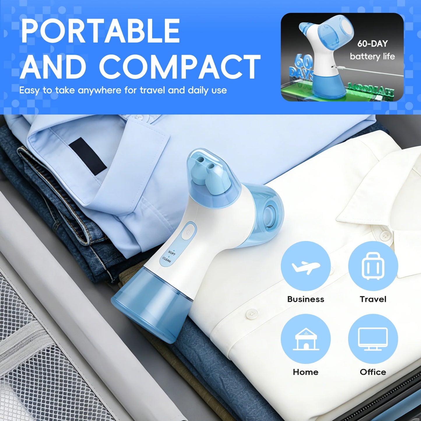 Electric Nasal Rinse Irrigation Self-Cleaning with Auto Waste Collection, 30 Salt Packets for Sinus Discomfort Relief