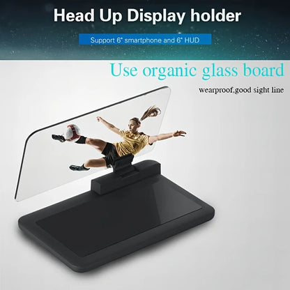 2-in-1 HUD Car Phone Holder, Multifunctional Head Up Display Navigation Mount, Reflective Bracket with One-Handed Use