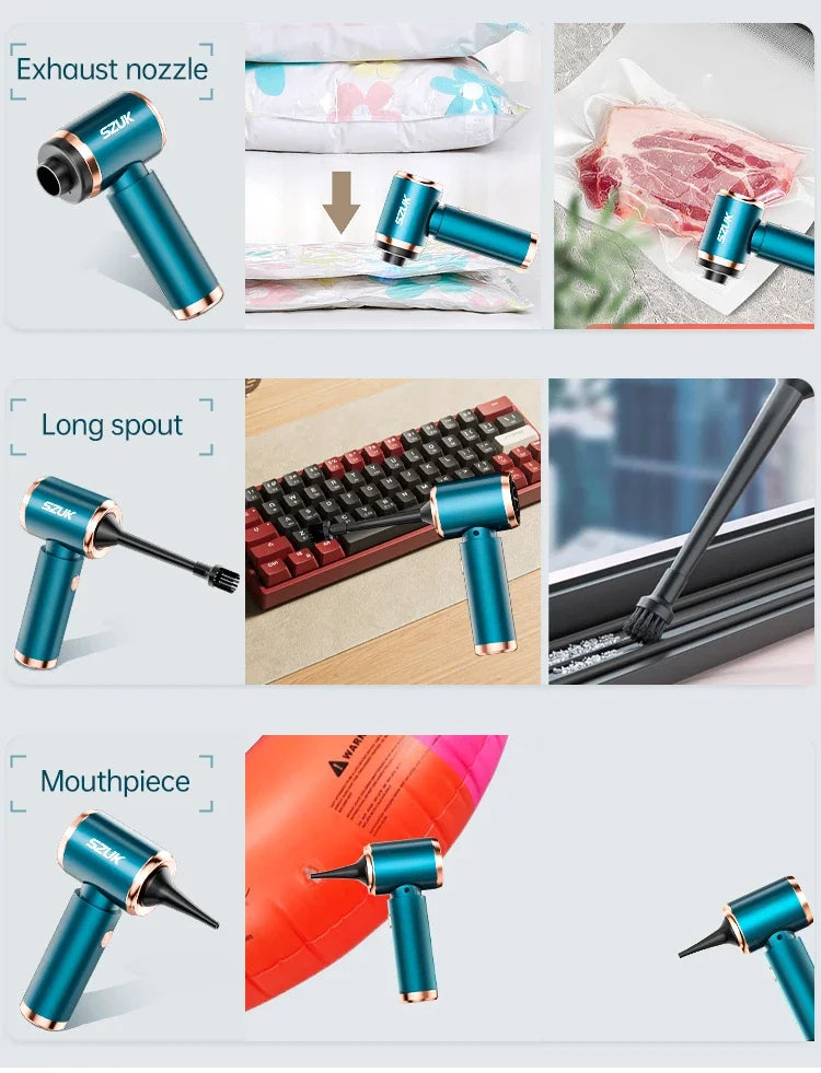 SZUK Mini Car Vacuum Cleaner 165000Pa Powerful Vacuum Cleaner Strong Suction Handheld Portable Wireless Vacuum Cleaner for Car