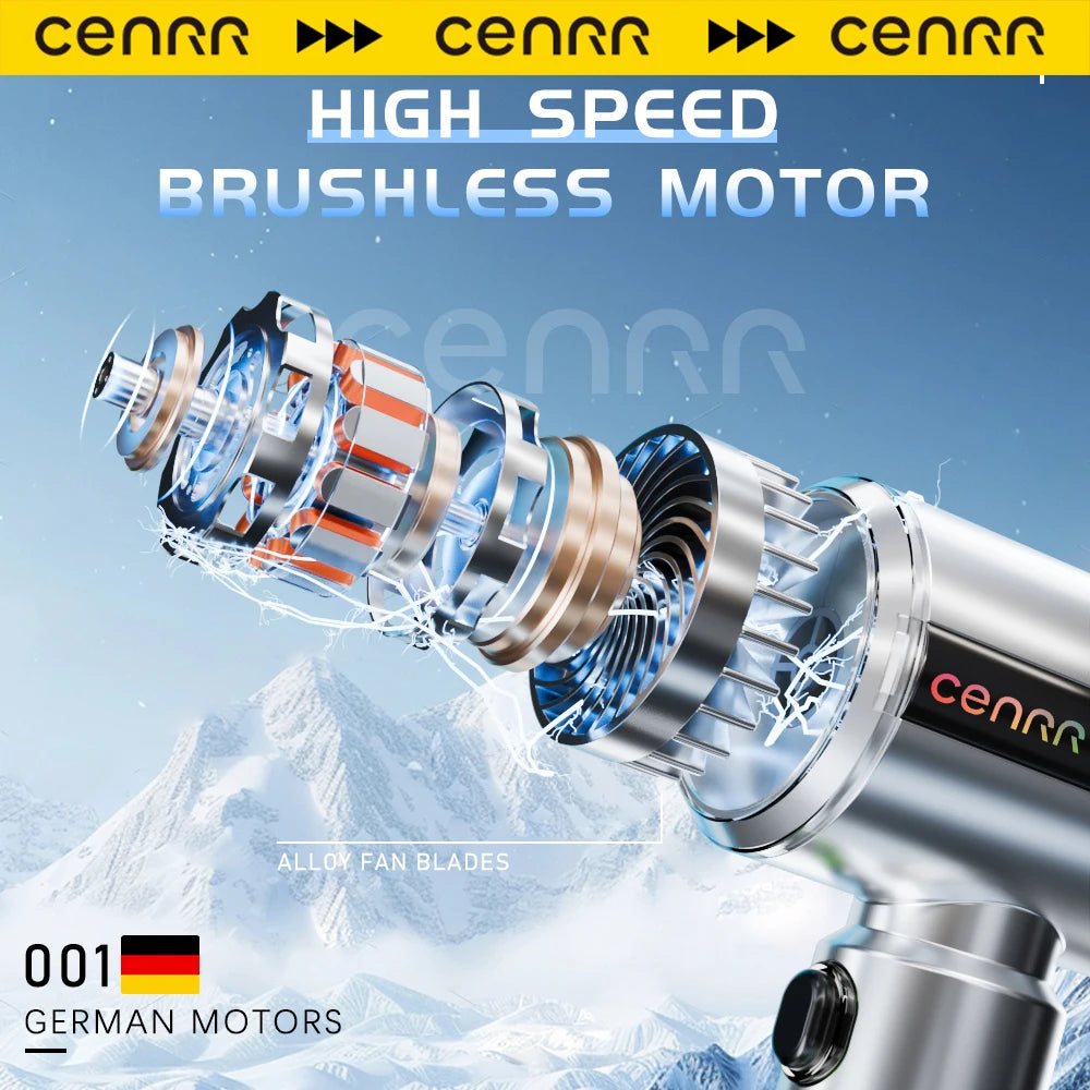 CENRR New Car Vacuum Cleaner Wireless Mini Powerful Portable HandHeld Car Cleaner LED Power Display Gift Lamp Air Gun  7500mAh