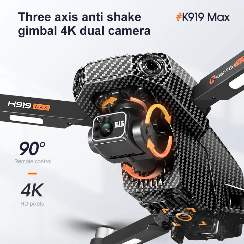New K919 MAX Drone 8K GPS Professional HD 3-axis Gimbal Aerial Screen Remote Control Aircraft 5G HD Dual Camera Security drone