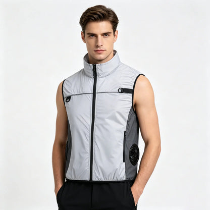 Summer New Side Fan Vest USB Refrigeration Air Conditioning Clothing for Men Women Outdoor Heat Protection Fishing Work Clothes