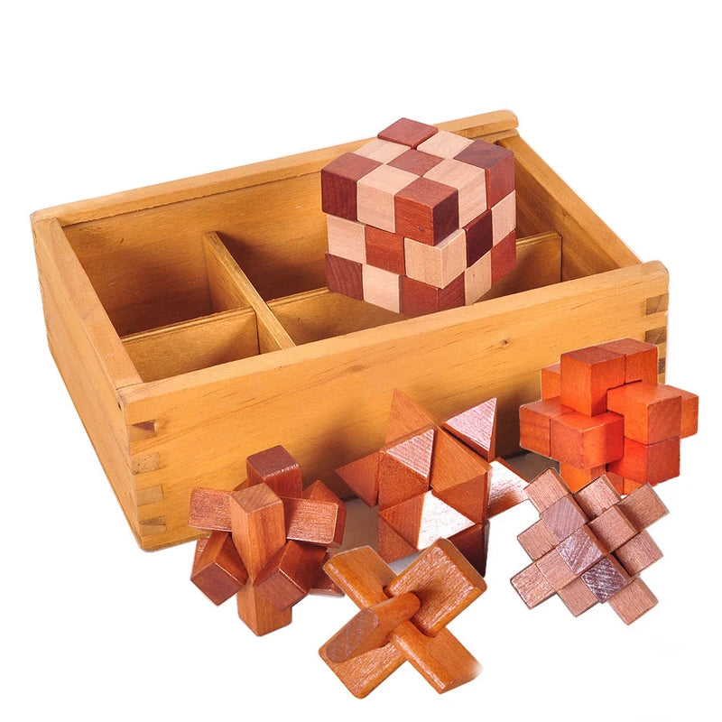Novelty Gifts Luban Lock Puzzle Box Wooden Brain Teaser Puzzles For Adults And Children Educational IQ Level Improvement Toys