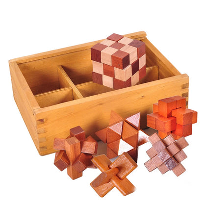 Novelty Gifts Luban Lock Puzzle Box Wooden Brain Teaser Puzzles For Adults And Children Educational IQ Level Improvement Toys