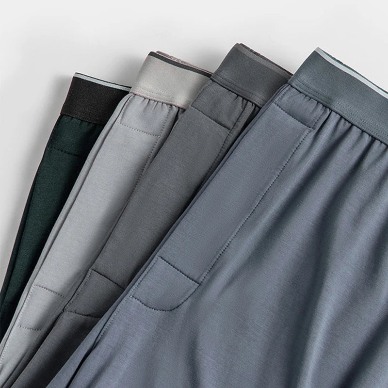 2pcs Men Modal Underwear Male Soild Casual Boxer Shorts Elastic Waistband Button Man Boxer Underwear Comfortable Shorts for Home