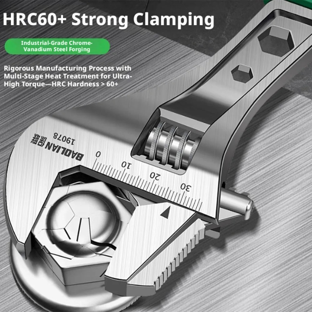 8/10/12 Inch Adjustable Wrench Set, Multifunctional Universal Spanner, Labor-Saving Locking Design, Auto Maintenance & Household