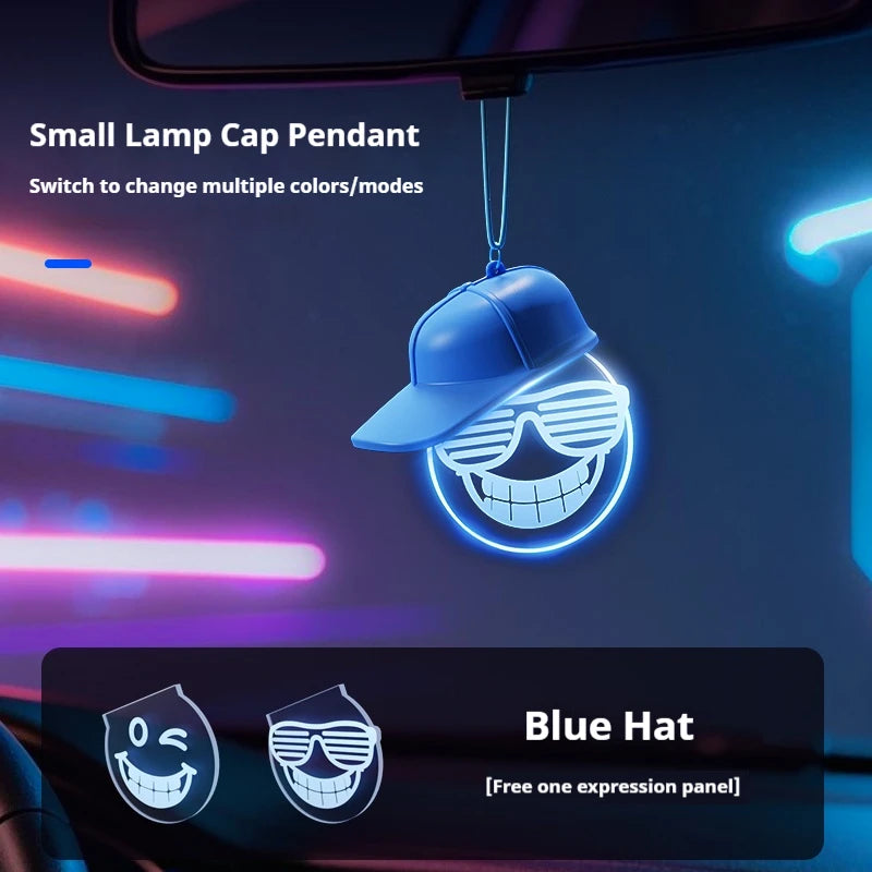 Creative Retro Car Pendant, Luminous Light Bulb Hanging Decoration, High-end Auto Atmosphere Light, Rearview Mirror Decor