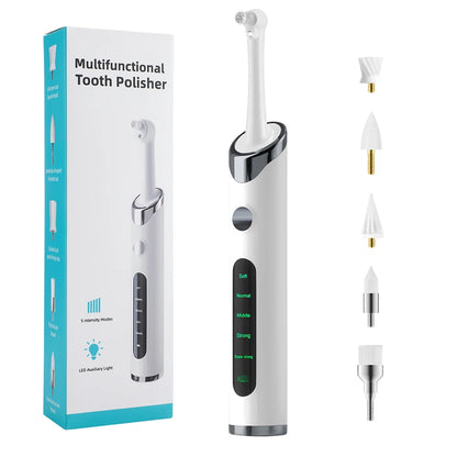 Ultrasonic Dental Scaler Teeth Cleaner with 5 Modes LED Light Tartar Plaque Remover Household Teeth Cleaning Tool