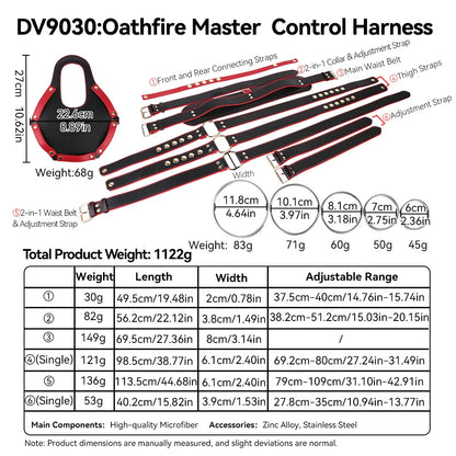 ANOSX Leather Control Harness Body Bondage Belt Kit Restraint Straps Neck To Thigh Strap Collor With Cock Ring Strap On Belts