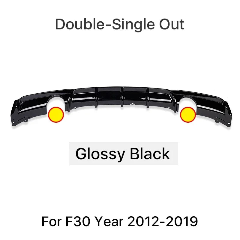 For BMW 3 Series F30 F31 2012-2019 MP Rear Bumper Diffuser LipCarbon M Tech Diffusor Body Kit M Sport Gloss Black 320i 328i
