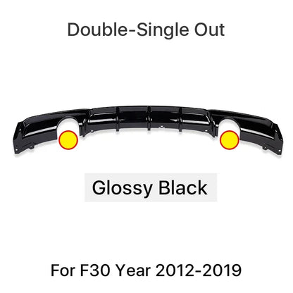 For BMW 3 Series F30 F31 2012-2019 MP Rear Bumper Diffuser LipCarbon M Tech Diffusor Body Kit M Sport Gloss Black 320i 328i