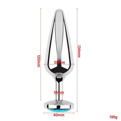 Lake Blue Gem Silver Metal Anal Plug Set by Dream Vibe Anal Trainer Kit Prostate Sex Toy Unisex Couple Backdoor Intimate Gift