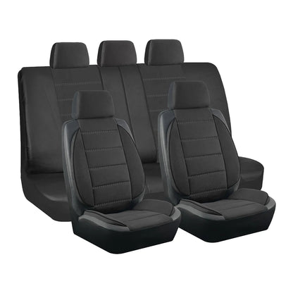 NEW Car Seat Covers Suede and Leather Stitching Seat Covers Universal Size Fit for Car SUV Truck Vans Accessories Interior