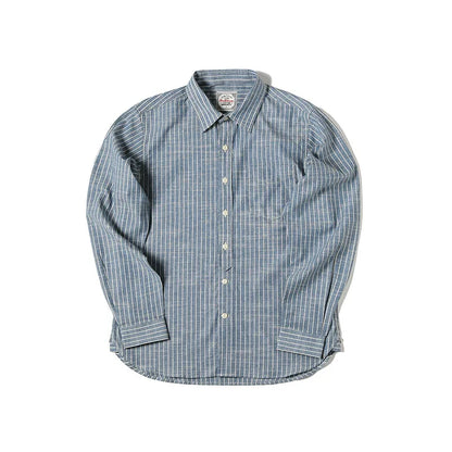 Red Tornado Retro Candy Stripes Work Shirt Men's Daily Casual L/S Shirt Amekaji