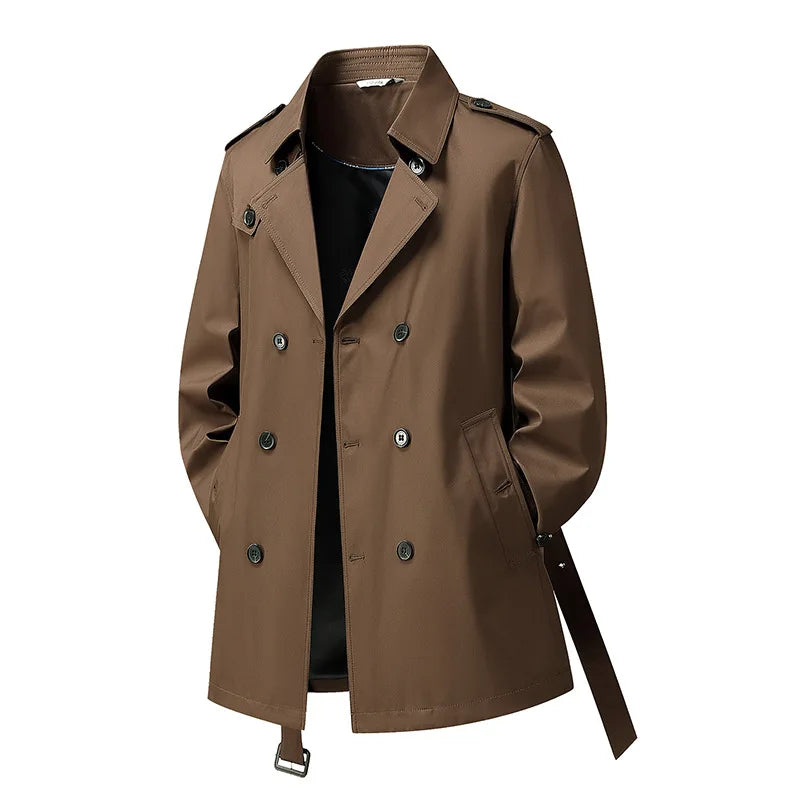 2026 New Men Medium Long Trench Coat Men Coat Autumn Winter Overcoat