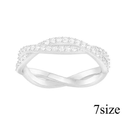 New Cross Diamond Fashion Color Crystal Mixed Cut Open Ring