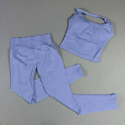 2 Pieces Sportswear Women Yoga Set Gym Clothes Sportswear Yoga Suits High Waist Scrunch Fitness Tracksuits  Pilates Set