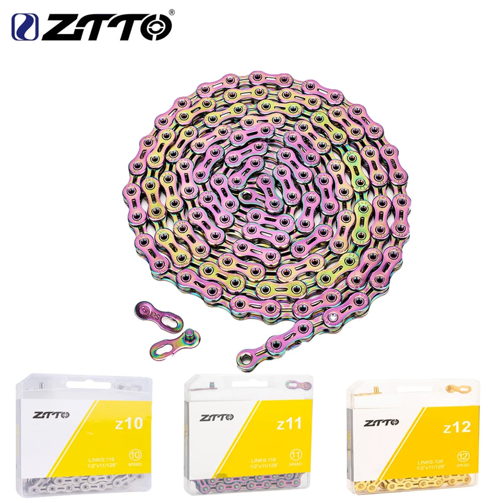 ZTTO MTB Road Bike 10 11 12 Speed Chain Bicycle Hollow Current With Missing Link High Quality 10S 11S 116 Links 12 S 126 Links