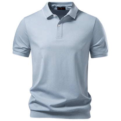 AIOPESON Tencel Polo Shirt Men‘s Solid Color Old Money Design Premium Fabric Skin Friendly Cool Breathable Soft Wear