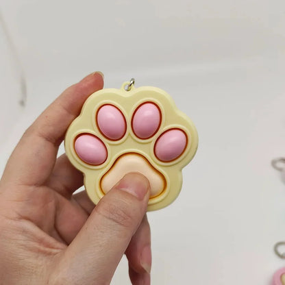 New Cat Kawaii Claw Pop It Fidget Toy Keychain Color Matching Push Bubble Anti-anxiety Squeeze Pendant Portable Mini Sensory Toy