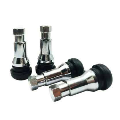 Chrome Aluminium Tubeless Tyre Valve Stems Dust Caps TR414/413 Snap in Wheel Tire Valve Stems Rubber Dustproof Cover