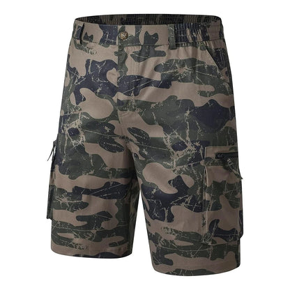 Men's Summer Breathable Cargo Shorts Loose Casual  Elastic Waist Multi-Pocket shorts Suitable for Outdoor Sports And Daily Wear
