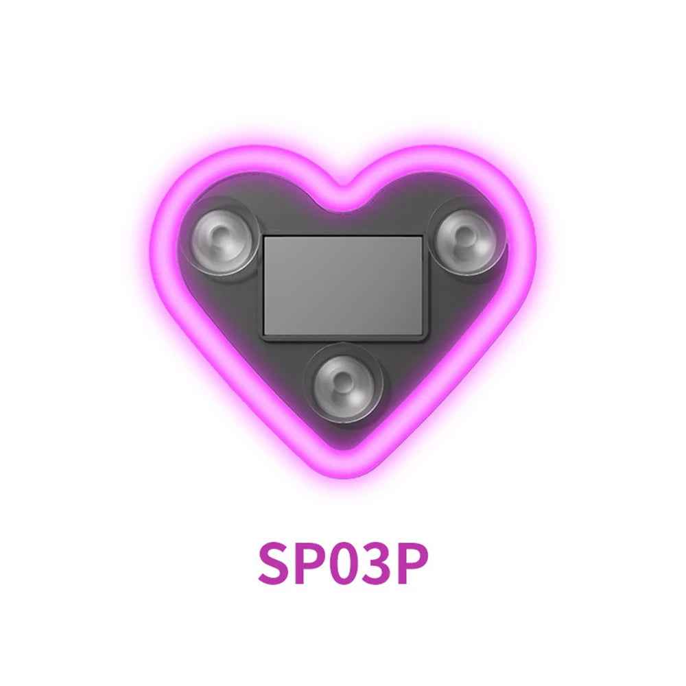 Car Solar Triangle Window Heart-Shaped Light Emitting Heart-Shaped Atmosphere Light Interior Wiring Free Led Atmosphere Ligh