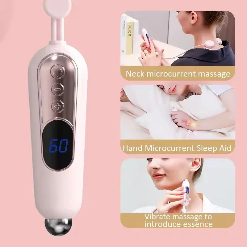 3 In1 New Massager Handheld Sleep Aid Device Portable Microcurrent Face Eye Massage Mini Heating Neck & Shoulder Relax Massager