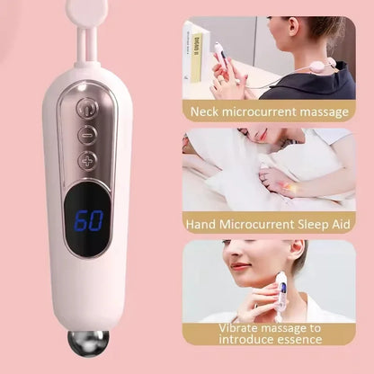 3 In1 New Massager Handheld Sleep Aid Device Portable Microcurrent Face Eye Massage Mini Heating Neck & Shoulder Relax Massager
