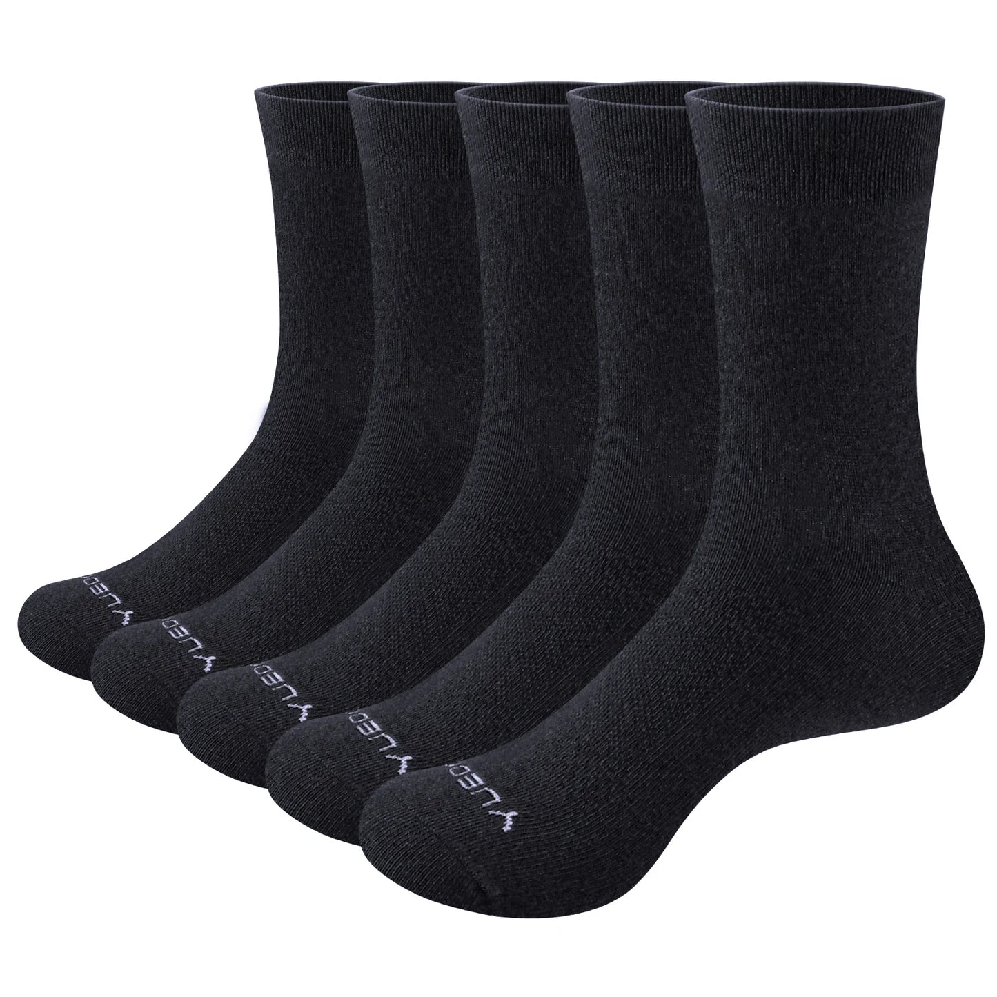 YUEDGE Mens Socks Breathable Comfortable Thin Cotton Socks Classic Casual Mid Crew Calf Business Dress Socks For Size 37-46