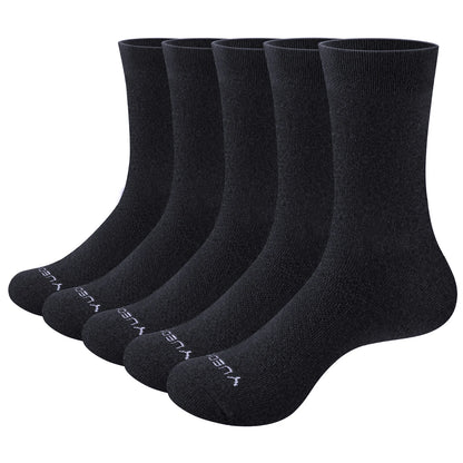 YUEDGE Mens Socks Breathable Comfortable Thin Cotton Socks Classic Casual Mid Crew Calf Business Dress Socks For Size 37-46