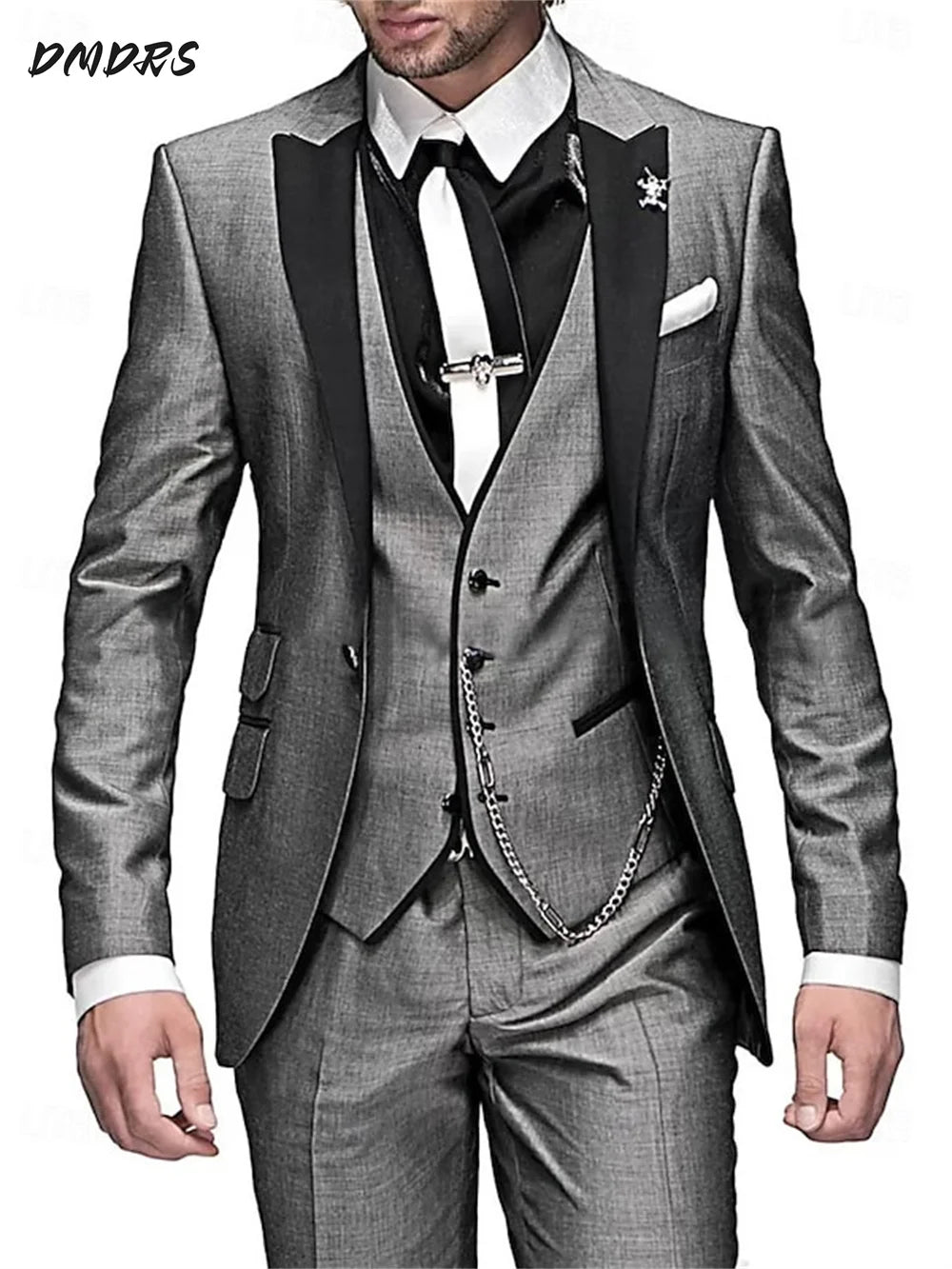 Elegant Men's suit pants vest three piece set Casual Western-style Men Suit Three-piece Set Business Attire For Men  Fashionable