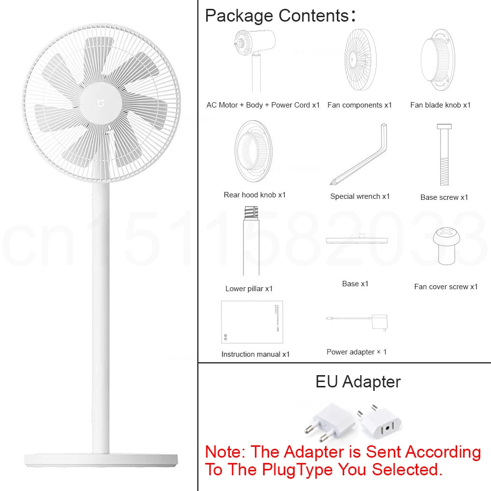 MIJIA Smart DC Inverter Floor Fan 1X Upgrade With 7-Blade,140° Wide-Angle Airflow,Low 25.6dB Noise,Wired Fan With Adapter