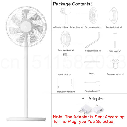 MIJIA Smart DC Inverter Floor Fan 1X Upgrade With 7-Blade,140° Wide-Angle Airflow,Low 25.6dB Noise,Wired Fan With Adapter