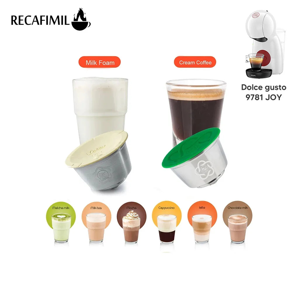 Refillable Milk & Coffee Capsule for Nescafe Dolce Gusto Stainless Steel Reusable Coffee Pod Filters for Picolo xs  Machine