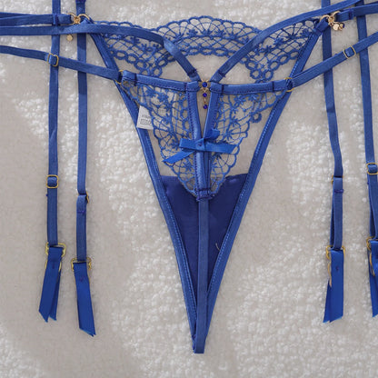 Ellolace Seductive Lingeries Sexy Hot Fantasy Bowknot Diamond Girl 3PCS Set Honey Premium Woman Underwear