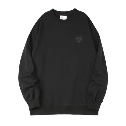 AMI AMORING2025 New Fashion Trend Brand Embroidered Love A Hoodie Women's Simple Couple's Wear Men's Loose Round Neck Pullover