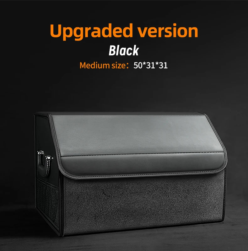 Car Suede Trunk Organizer Large Capacity Leather Foldable Storage Box Portable Multifunctional Tool Organizer Car Accessories