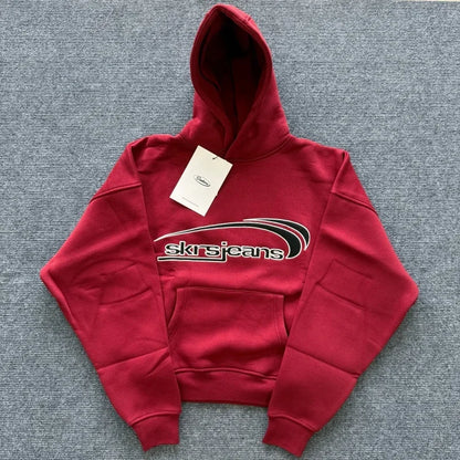 SISTERS AND SEEKERS Women Letters Print Cotton Hoodies Red Long Drop Sleeve Loose Fashion Hooded Sweatshirt 2026 New Autumn