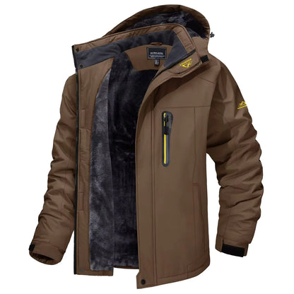 TACVASEN Winter Fleece Lining Parka Waterproof Mens Ski Snowboard Jackets Windproof Removable Hoodie Coats Casual Windbreaker