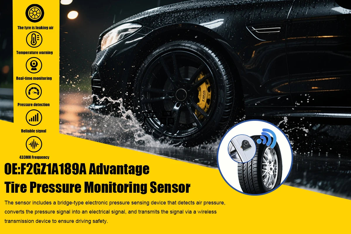 1/4PCS Tire Pressure Monitor Sensors TPMS F2GZ-1A189-AB For Ford F150 Galaxy Mustang Escape Compatible With F2GT1A180AB 315MHZ