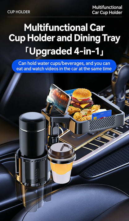 Cup Holder Tray for Car Dual Cap Holder 4 In 1 Adjustable Car Cup Holder Car Drink Phone Holders Snack Tray Expander
