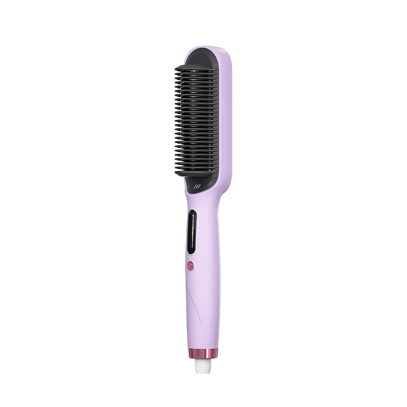 Negative Ion Hair Straightener Brush 2 in 1 Straighten and Curl 5000W 3 Temperature Settings Fast Heating Anti Scald Portable