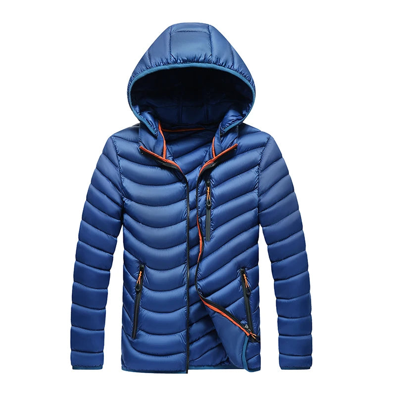 Autumn Winter Men Parkas Windbreaker Warm Casual Outdoor Fashion Mens Down Jackets Windproof Cotton Thicken Male Hooded Coats