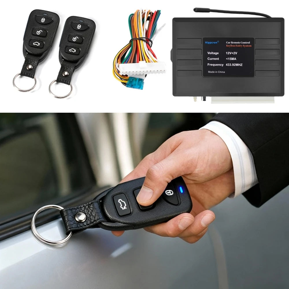 Hippcron Car Central Locking Alarm Systems Auto Remote Central Kit Door Lock Keyless APP With Remote Contr Entry System