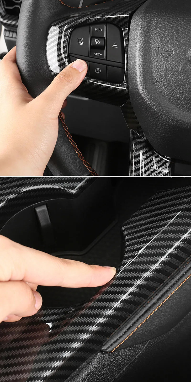 For Ford Ranger P703 T9 XL XLT Wildtrak Raptor 2023-2025 Carbon Fiber Texture Gear Shift Panel Cover Interior Trim Full Set