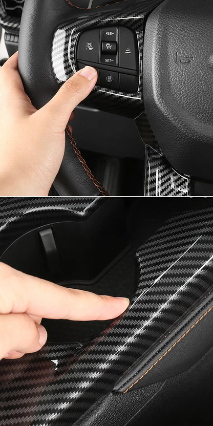 For Ford Ranger P703 T9 XL XLT Wildtrak Raptor 2023-2025 Carbon Fiber Texture Gear Shift Panel Cover Interior Trim Full Set