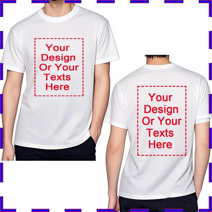 Personalized Men T-Shirt Your Design Here Black Cotton Summer Top Fashion Birthday Present Your Design Here High Quality Tees
