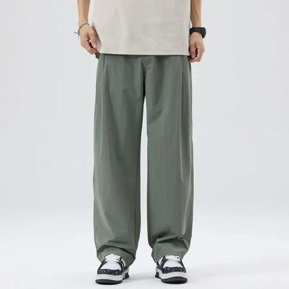 2026 Men's Suit Pants Spring and Summer Loose Wide-Leg Straight-Leg Trendy Trousers